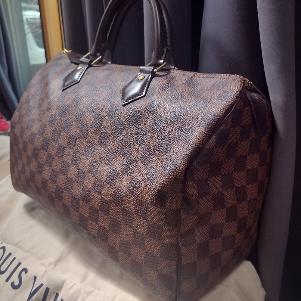 💯% Authentic Louis Vuitton Damier Ebene Speedy 35 🌹 - Picture 4 of 15
